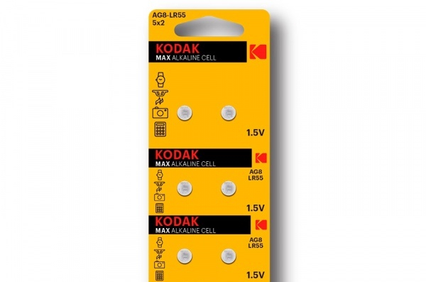 Батарейка Kodak AG8 (LR1120\LR55\191\SR1120W\GP91A\391А) Alkaline 1.5V