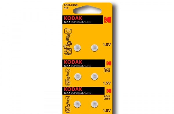 Батарейка Kodak AG11 (G11\LR721\LR58\162\SR721W\GP62A\362) Alkaline 1.5V
