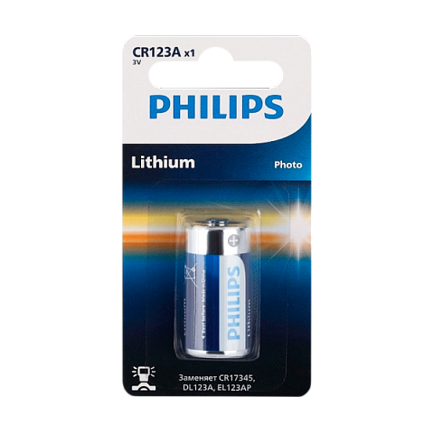Батарейка Philips CR123A BL1 Lithium 3V