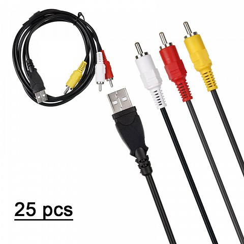 Кабель USB 2.0 - 3 rca 1,5м