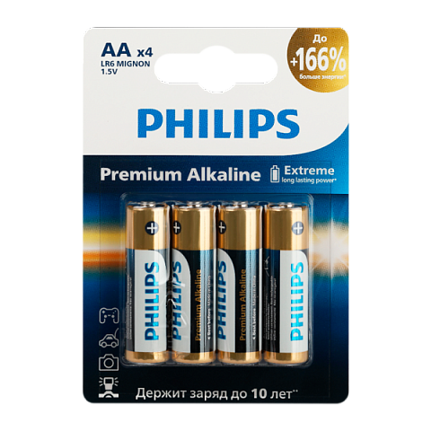 Батарейка Philips Premium LR6 AA BL4 Alkaline 1.5V цена за 1 шт.