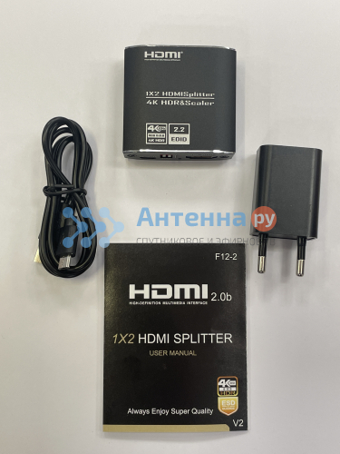 HDMI разветвитель 1 вход 2 выхода, активный (4k) фото 4