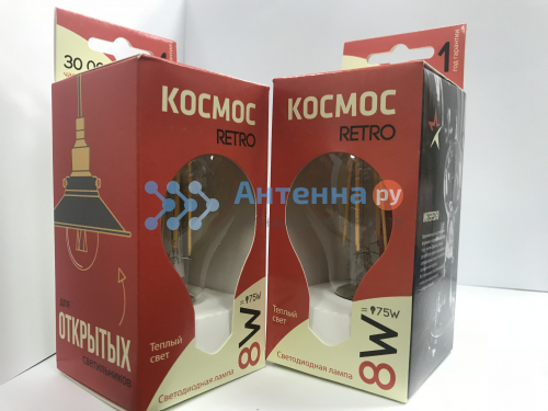 Лампочка КОСМОС LED 8W A60 E2730 GF
