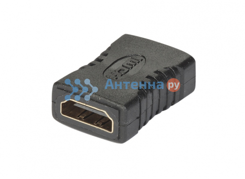 Переходник HDMI "гн" - HDMI "гн" пластик "позолоченный"
