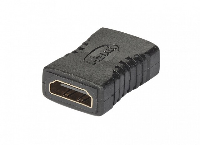 Переходник HDMI "гн" - HDMI "гн" пластик "позолоченный"